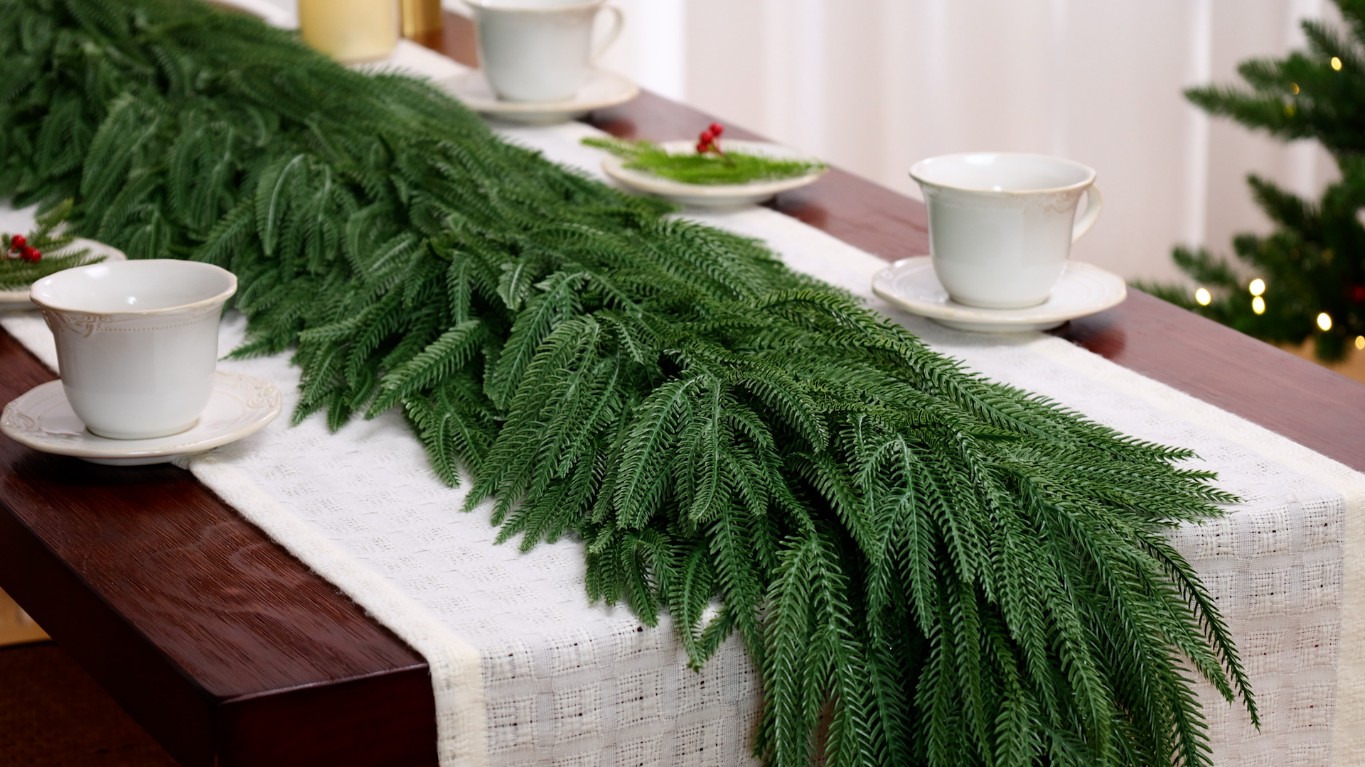 9ft Artificial Christmas Garland, Real Touch Norfolk Pine Garland